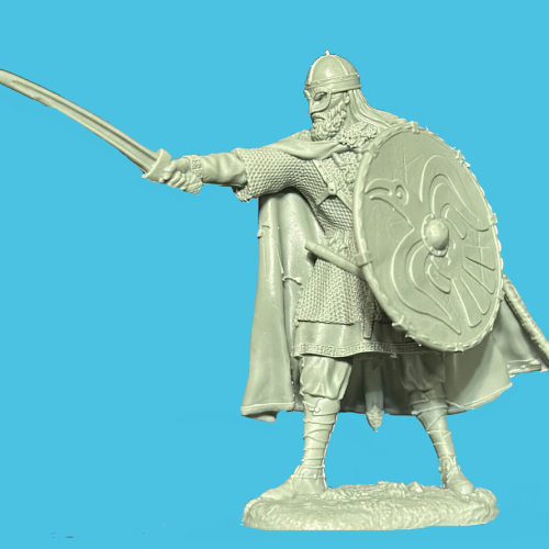 Set Nr 4 - 01. Viking pointant son épée avec bouclier et cape.