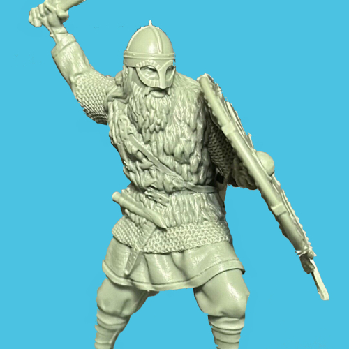 Set Nr 4 - 02. Viking attaquant avec épée et bouclier.