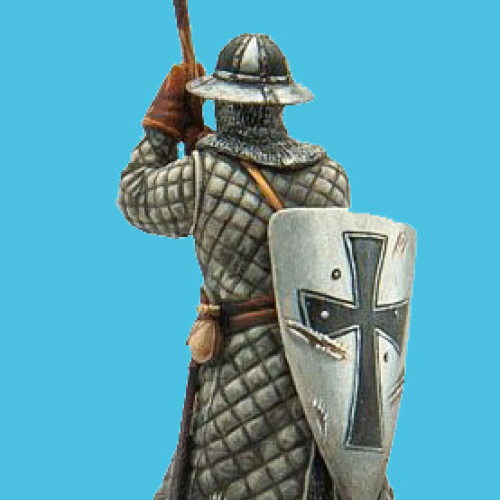 CRU134   Homme d'armes teutonique de faction avec hallebarde.