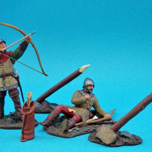 Nr 17886 Set 3 : 2 Archers anglais, 2 pieux de protection.